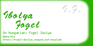 ibolya fogel business card